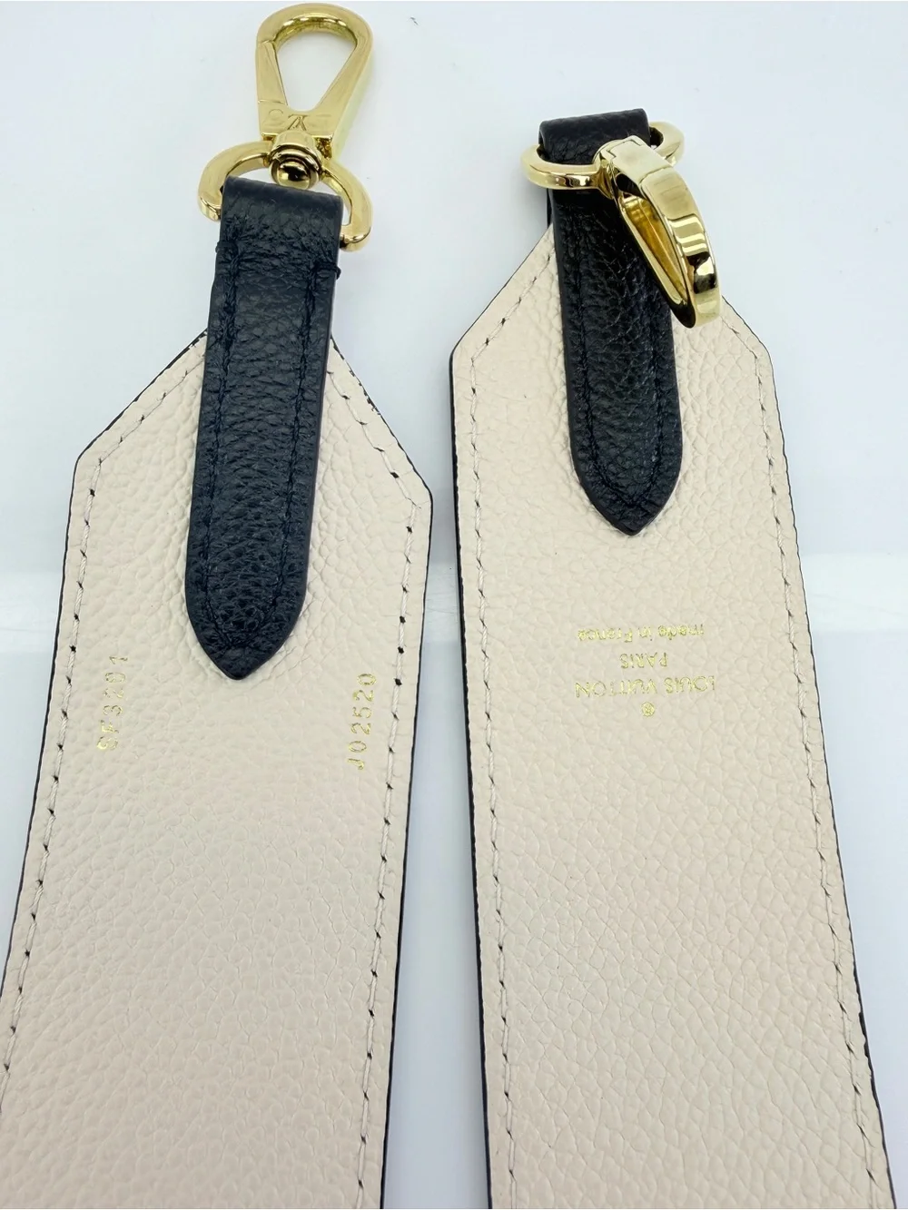Louis Vuitton Empreinte Monogram Bandouliere Shoulder Strap Black Beige